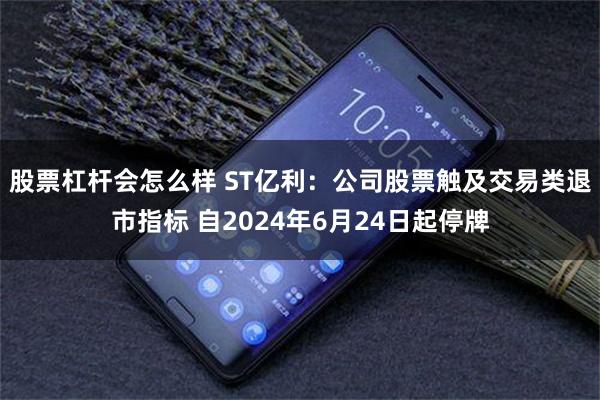 股票杠杆会怎么样 ST亿利：公司股票触及交易类退市指标 自2024年6月24日起停牌