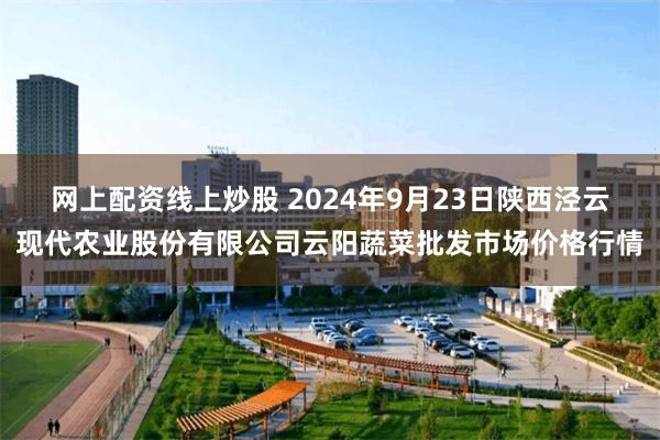 网上配资线上炒股 2024年9月23日陕西泾云现代农业股份有限公司云阳蔬菜批发市场价格行情